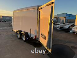 Box Trailer 12ft x 5ft, Twin Axle Car Trailer 3.6m x 1.5m 2700kg Tail Ramp &Door