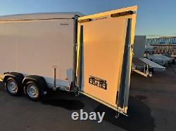 Box Trailer 12ft x 5ft, Twin Axle Car Trailer 3.6m x 1.5m 2700kg Tail Ramp &Door