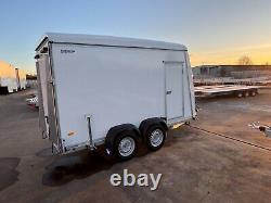 Box Trailer 12ft x 5ft, Twin Axle Car Trailer 3.6m x 1.5m 2700kg Tail Ramp &Door