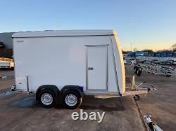 Box Trailer 12ft x 5ft, Twin Axle Car Trailer 3.6m x 1.5m 2700kg Tail Ramp &Door