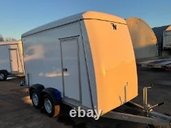 Box Trailer 12ft x 5ft, Twin Axle Car Trailer 3.6m x 1.5m 2700kg Tail Ramp &Door