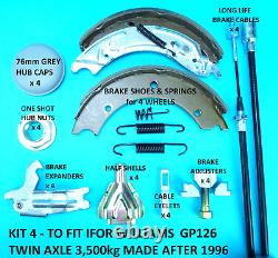 Brake Shoes, Cables & Service Kit for GP126 3,500kg IFOR WILLIAMS Trailer