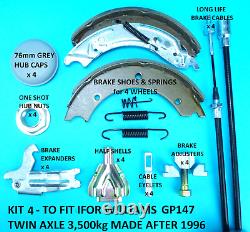 Brake Shoes, Cables & Service Kit for GP147 3,500kg IFOR WILLIAMS Trailer