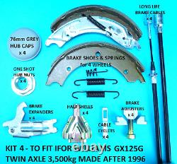 Brake Shoes, Cables & Service Kit for GX125G 3,500kg IFOR WILLIAMS Trailer