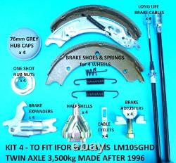 Brake Shoes, Cables & Service Kit for LM105GHD 3,500kg IFOR WILLIAMS Trailer