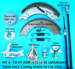 Brake Shoes, Cables & Service Kit for LM106GHD 3,500kg IFOR WILLIAMS Trailer