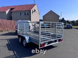 Brand New 10ft X 5,6ft Twin Axle Trailer With 60cm Mesh And Ramp 1500kg Braked