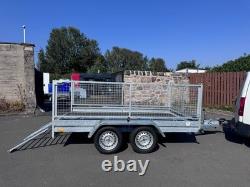 Brand New 10ft X 5,6ft Twin Axle Trailer With 60cm Mesh And Ramp 1500kg Braked