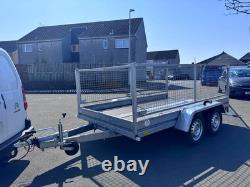 Brand New 10ft X 5,6ft Twin Axle Trailer With 60cm Mesh And Ramp 1500kg Braked