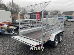 Brand New 10ft X 5ft Twin Axle Master Heavy Duty Trailer With 80cm Mesh And Ramp