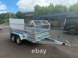 Brand New 10ft X 5ft Twin Axle Trailer With 40cm Mesh And Ramp 1300kg