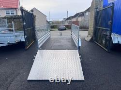 Brand New 10ft X 5ft Twin Axle Trailer With 40cm Mesh And Ramp 750kg Un Braked