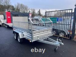 Brand New 10ft X 5ft Twin Axle Trailer With 40cm Mesh And Ramp 750kg Un Braked