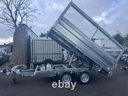 Brand New 10ft X 6ft Twin Axle 3 Way Electric Tipper Trailer With Mesh Sides And