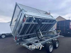 Brand New 10ft X 6ft Twin Axle 3 Way Electric Tipper Trailer With Mesh Sides And