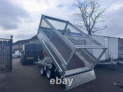 Brand New 10ft X 6ft Twin Axle 3 Way Electric Tipper Trailer With Mesh Sides And