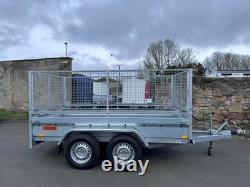 Brand New 10ft x 5ft Twin Axle Heavy Duty Trailer With 80cm Mesh 2700KG Braked
