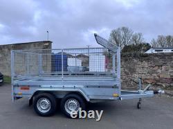 Brand New 10ft x 5ft Twin Axle Heavy Duty Trailer With 80cm Mesh 2700KG Braked