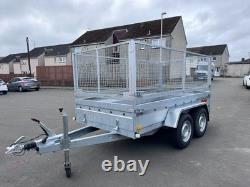 Brand New 10ft x 5ft Twin Axle Heavy Duty Trailer With 80cm Mesh 2700KG Braked