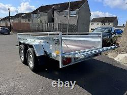 Brand New 10ft x 5ft Twin Axle Mini Digger Trailer Loading Ramps 2700KG Braked K