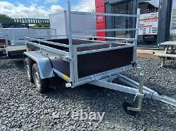 Brand New 8.2 Ft X 4.4 Ft Twin Axle Boro Trailer With Wooden Sides & Ladder Rack