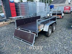 Brand New 8.2 Ft X 4.4 Ft Twin Axle Boro Trailer With Wooden Sides & Ladder Rack