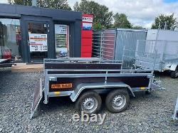 Brand New 8.2 Ft X 4.4 Ft Twin Axle Boro Trailer With Wooden Sides & Ladder Rack