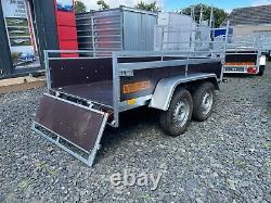 Brand New 8.2 Ft X 4.4 Ft Twin Axle Boro Trailer With Wooden Sides & Ladder Rack