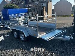 Brand New 8.4ft X 5ft Twin Axle Master Boro Trailer With A Ladder Rack 750kg Unb