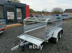 Brand New 8,7ft x 4,2ft Twin Axle Trailer With 40CM Mesh and Ramp 750KG