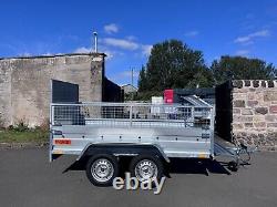 Brand New 8,7ft x 4,2ft Twin Axle Trailer With 40CM Mesh and Ramp 750KG