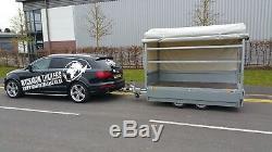 Brand New Drop Sides Car Trailer 8,7ftx 4,7ft Twin Axle 1300kg + Canvas Cover
