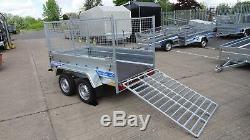 Brand New Ramp 4 Cage Car Trailer 8x4 Twin Axle 750kg + Free Trailer