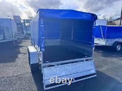 Brand new 8,4ft x 5ft twin axle braked trailer with canopy / cover 1300KG braked