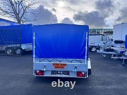 Brand new 8,4ft x 5ft twin axle braked trailer with canopy / cover 1300KG braked