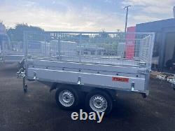 Brand new 8ft 2 x 5ft Twin Axle Drop Side Trailer With 60CM Mesh Sides 750KG MA