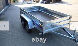 Brand new twin axle car box trailer with cage mesh 750kg 8'10x4'7 jockey wheel