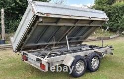 Brenderup Electric 3 way 3500kg tipper tipping Trailer Braked 8ft Ramps