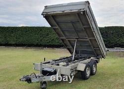 Brenderup Electric 3 way 3500kg tipper tipping Trailer Braked 8ft Ramps