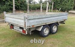 Brenderup Electric 3 way 3500kg tipper tipping Trailer Braked 8ft Ramps