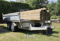 Brenderup Electric 3 way 3500kg tipper tipping Trailer Braked 8ft Ramps