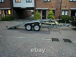 Brenderup Tilt Bed Twin Axle Galvanised Car Transporter Trailer Winch 14 Ft