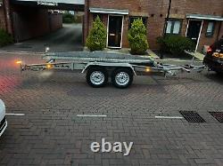 Brenderup Tilt Bed Twin Axle Galvanised Car Transporter Trailer Winch 14 Ft