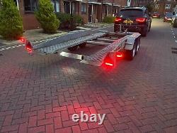 Brenderup Tilt Bed Twin Axle Galvanised Car Transporter Trailer Winch 14 Ft