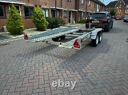 Brenderup Tilt Bed Twin Axle Galvanised Car Transporter Trailer Winch 14 Ft