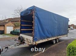 Brenderup twin axle car trailer 6.35m x 2.14m 20.1ft x 7ft with cover