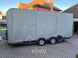 Brian James C4 blue Covered Car Transportation Trailer professionally built see