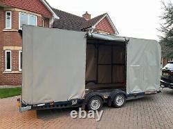 Brian James C4 blue Covered Car Transportation Trailer professionally built see