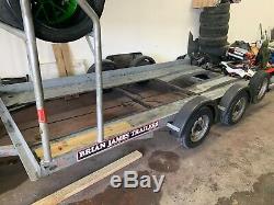Brian James twin axle car Transporter Trailer 14ft With Tyre Rack