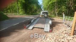 Brian james twin axle tilt bed vehicle recovery trailer, tows well, approx 2014